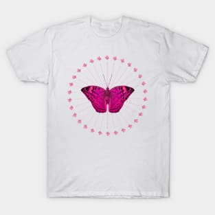 Butterfly - Flowers - Magenta - Africa T-Shirt